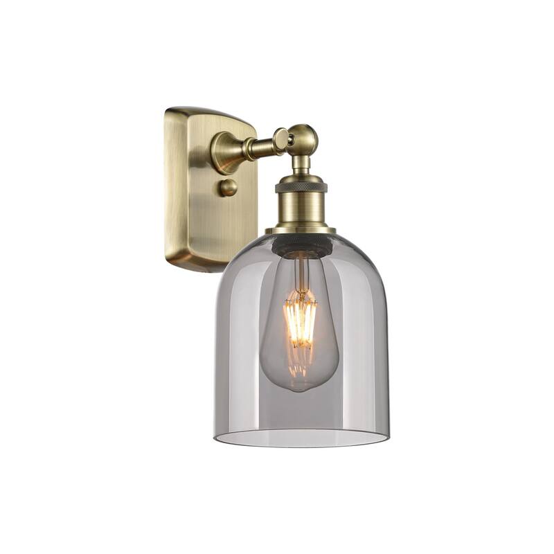 Innovations Lighting 516-1W-11-6 Bella Sconce Bella 11" Tall Wall - Antique Brass / Light Smoke