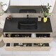 preview thumbnail 51 of 57, Floating Bathroom Vanity in Evita Oak with Integrated Quartz Sand Top