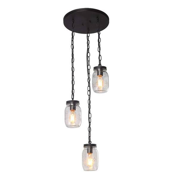 Shop 3 Light Spiral Chandelier Glass Mason Jar Chain Ceiling