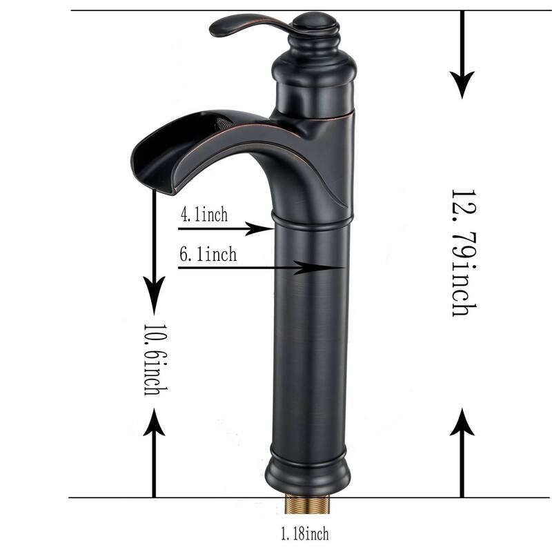 Waterfall Bathroom Vessel Faucet With Drain Assembly Single Handle Bathroom Vessel Sink Faucets One Hole Modern High Basin Taps
