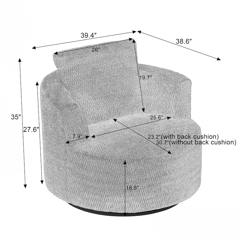 360° Swivel Accent Chair, Modern Comfort Seating for Living Room,Office,Apartment