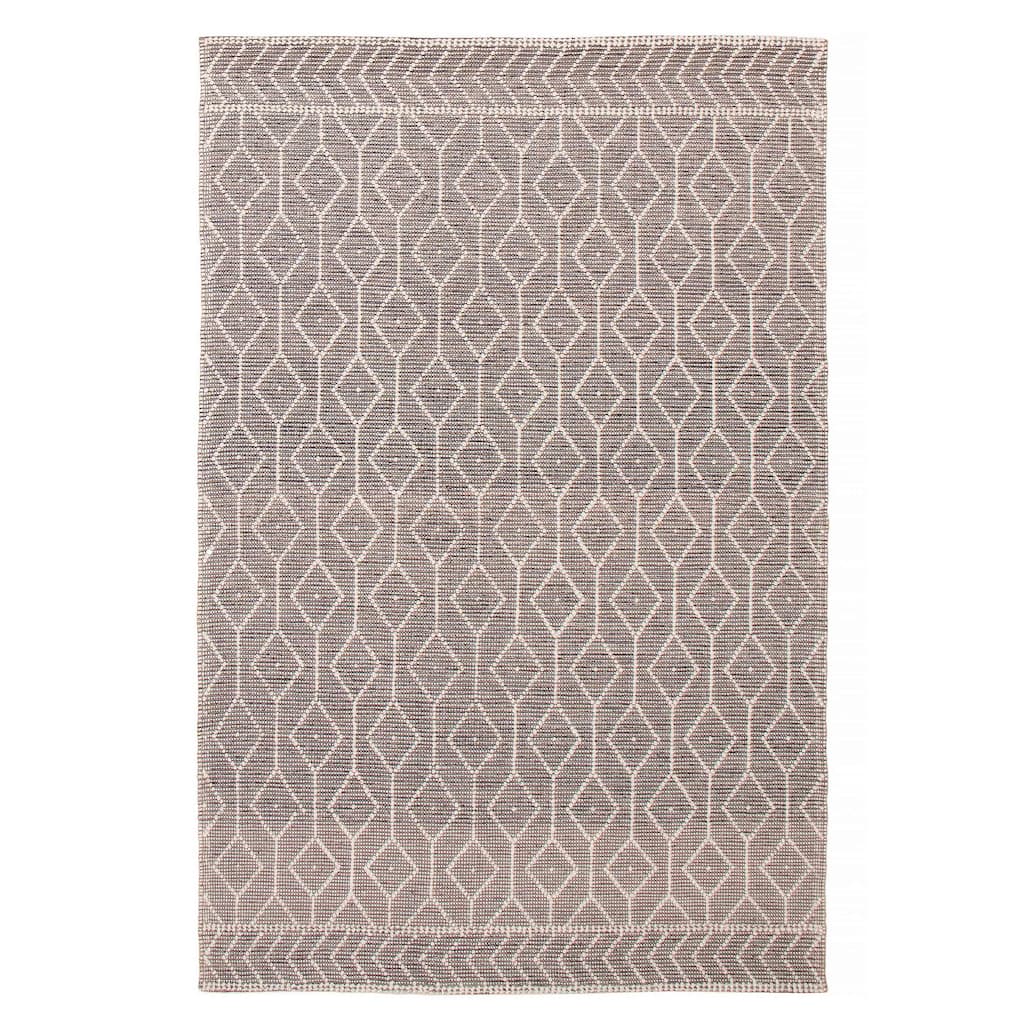 ECARPETGALLERY Braid weave Sienna Grey Wool Rug - 6'0 x 9'2
