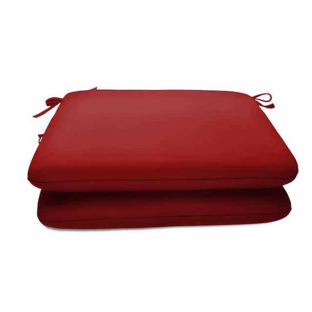 18-inch Square Solid-color Sunbrella Outdoor Seat Cushions (Set of 2) - Canvas Jockey Red