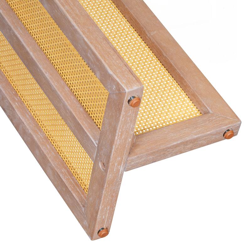 Farmhouse Rattan Console Table Entryway Table
