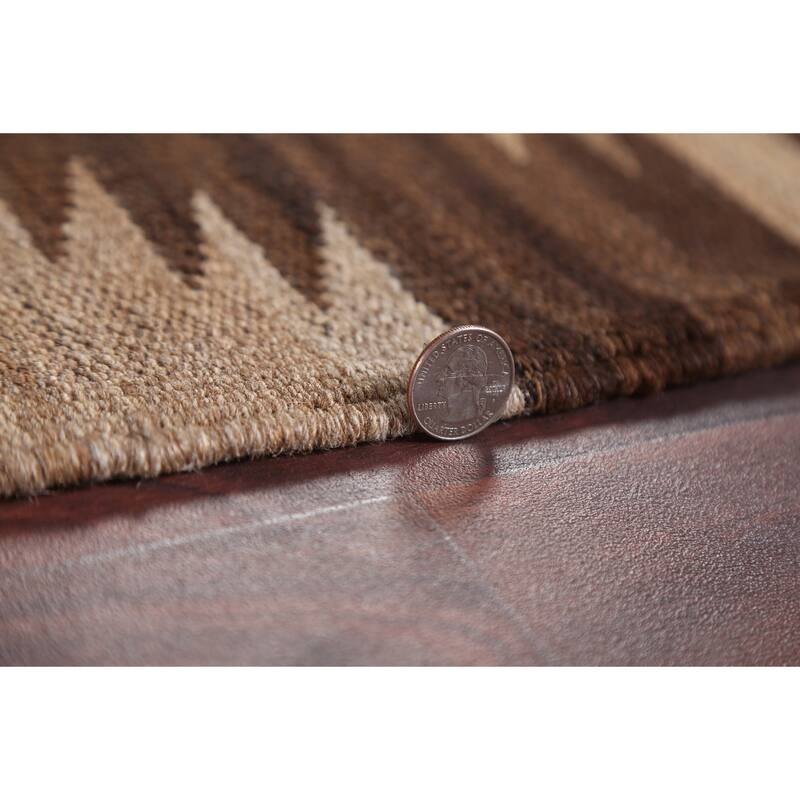 Natural Dye Geometric Tribal Kilim Oriental Wool Area Rug Hand-woven - 4'9" x 6'1"