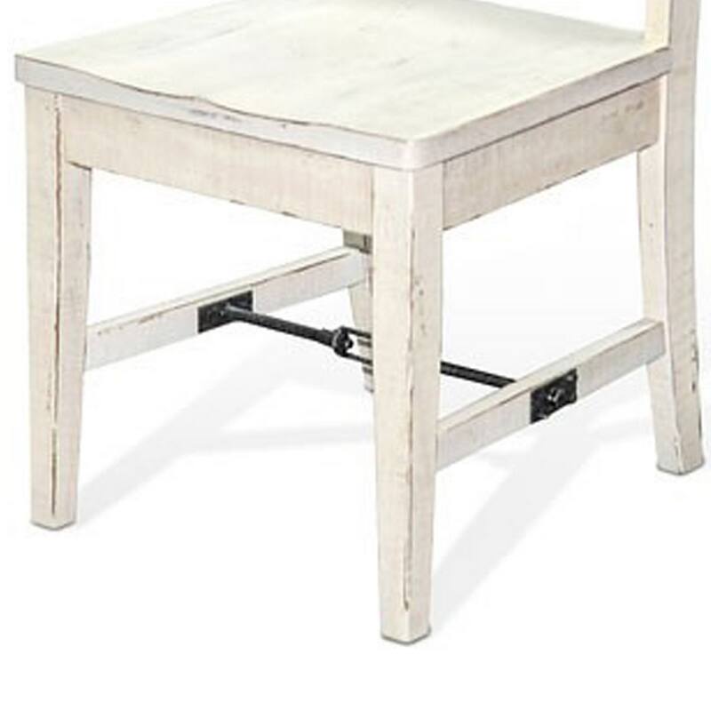 Rena Dining Chair Set of 2, Ladderback, Off-White Mahogany Wood