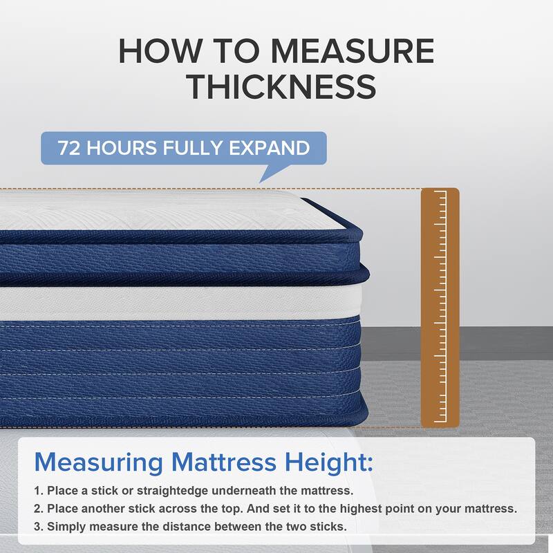 IFLUOUS 10in. Innerspring Hybrid Pressure Relief and Cooling Plush Mattress with CertiPUR-US, SGS and OEKO-TEX Certified