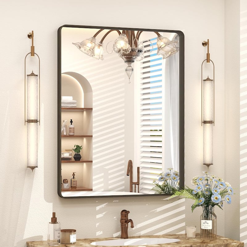 Aluminum alloy Framed Tempered Glass Wall Bathroom Vanity Mirror