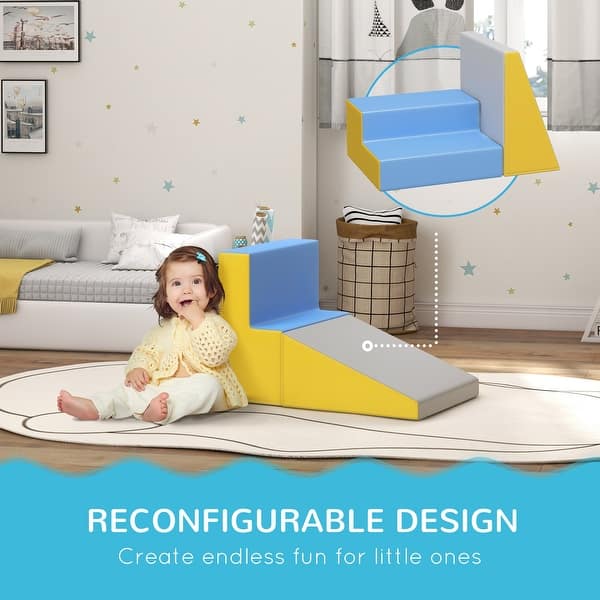 Soozier Playset In Morbida Peluche Per Bambini - 7 Pezzi Per Arrampicarsi E Gattonare