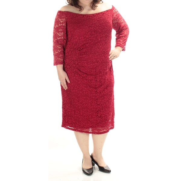 Long Sleeve Red Sheath Dress