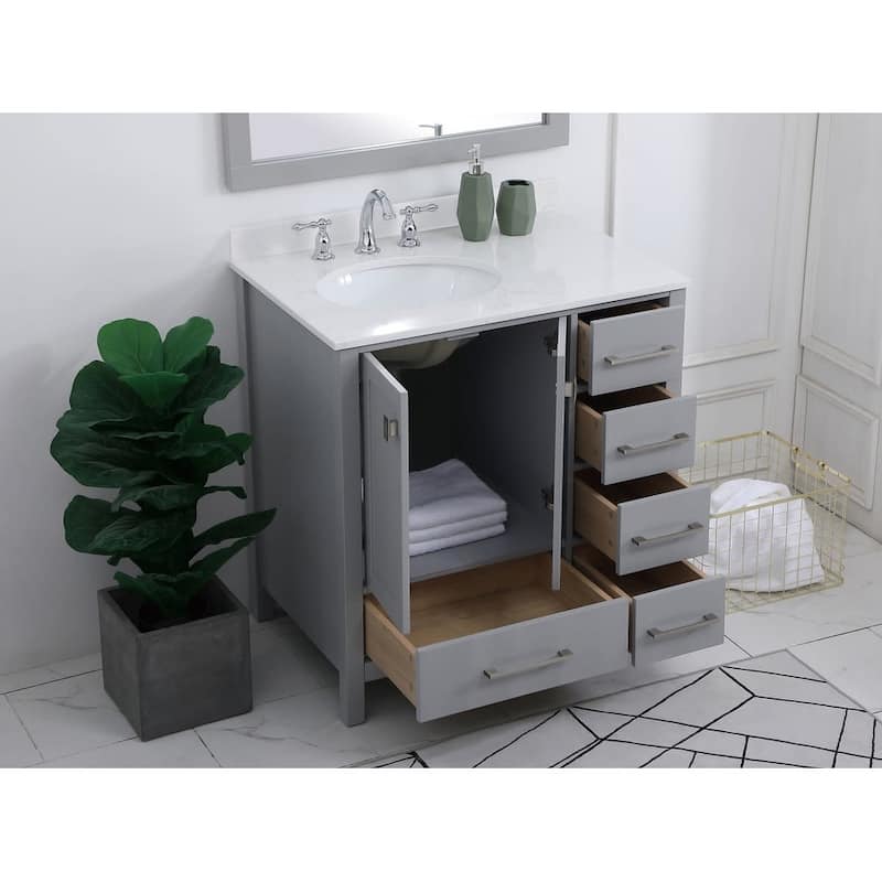 Elegant Lighting VF18832-BS Irene 32" Free Standing Single Basin