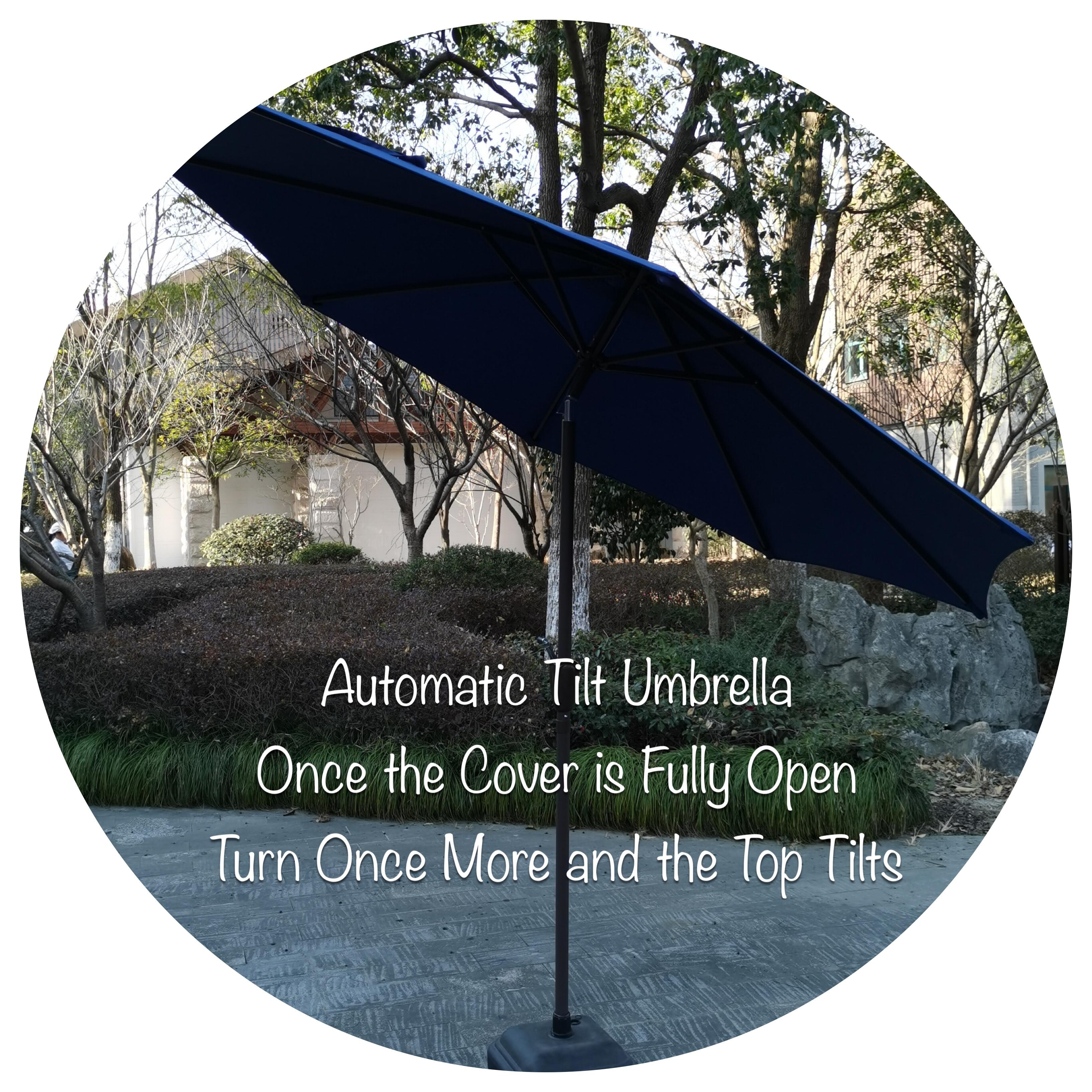 9ft Windvent Market Umbrella with Auto Tilt and No Base Included-image