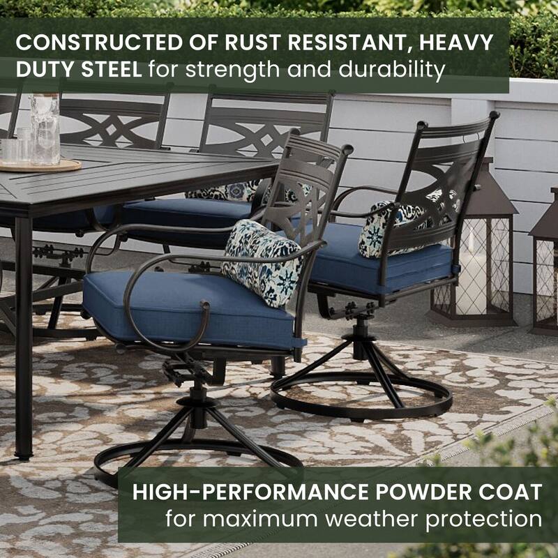 Hanover Montclair 11-Piece Navy Blue Dining Set