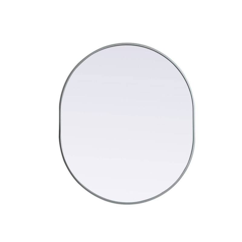 Elegant Lighting MR2A3036 Asha 30" W x 36" H Modern Oval Bathroom Wall - Silver