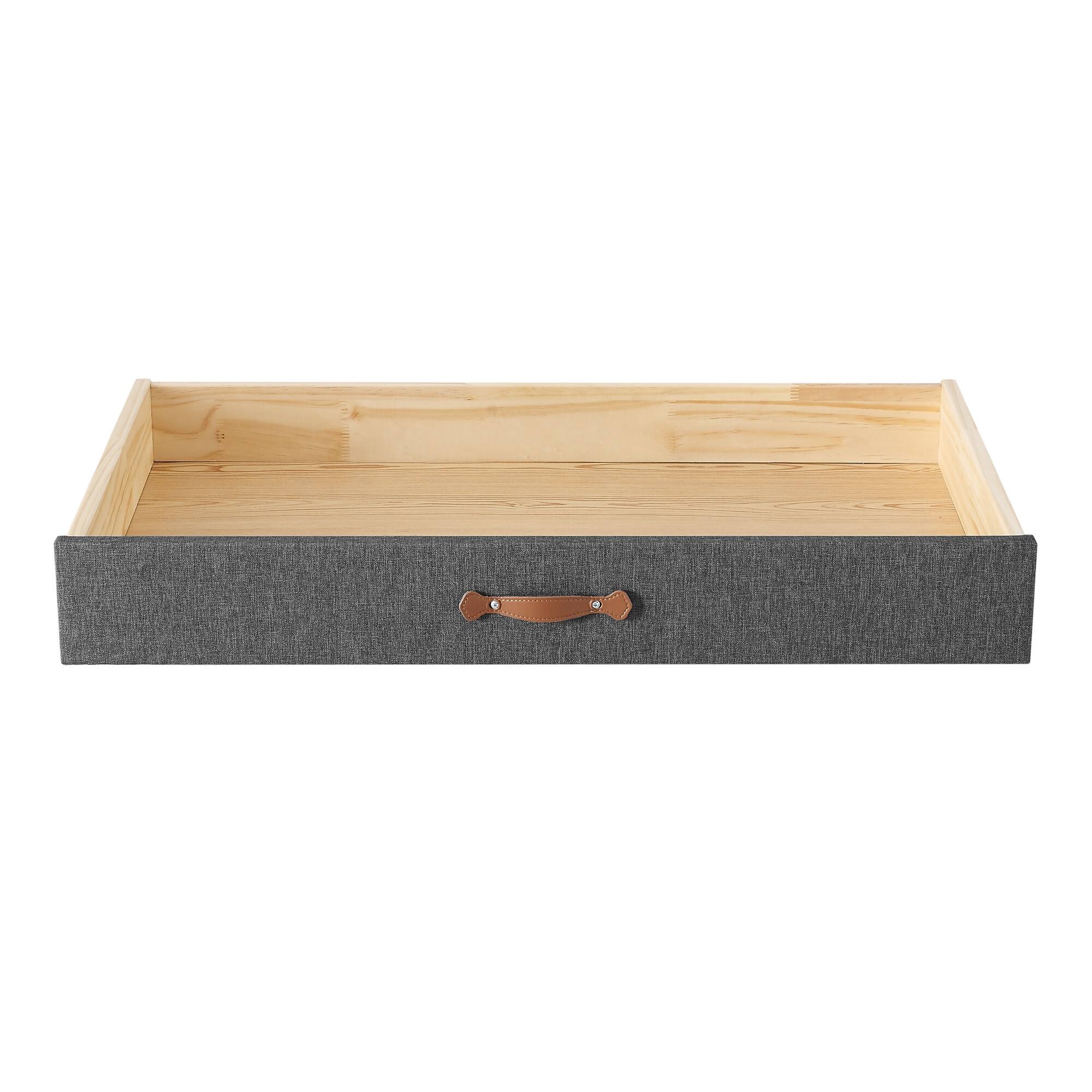 MUSEHOMEINC Upholstered Solid Wood Under Bed Storage Organizer Drawer