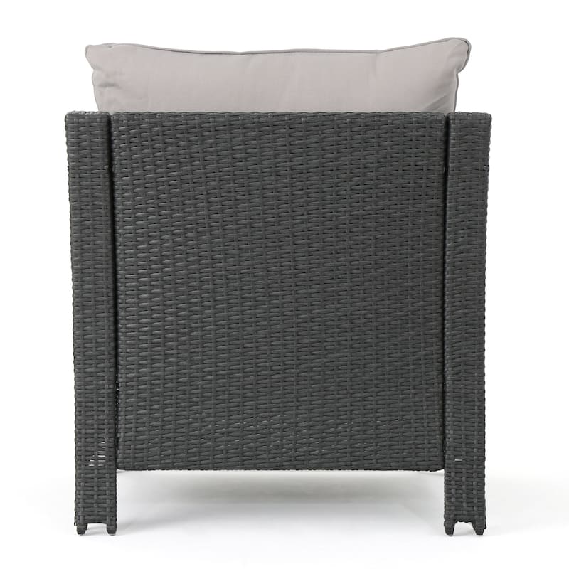 Antibes Outdoor 5-piece Wicker Club Chair Set with Square Firepit by Christopher Knight Home