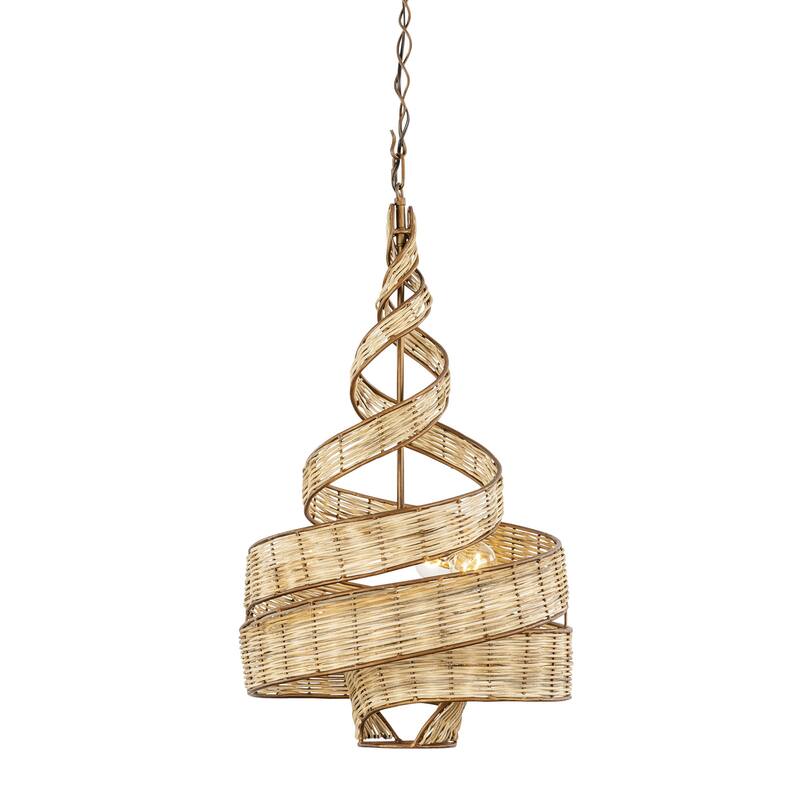 Varaluz Flow 3-Light Twist Pendant - Baguette w/ Rattan