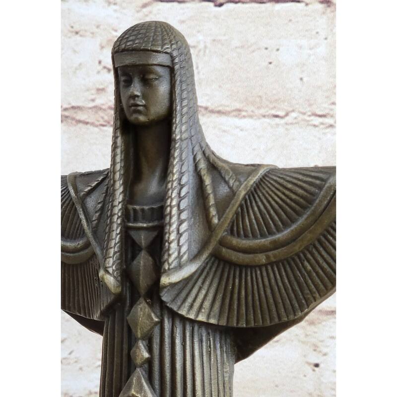 Original Milo Egyptian Princess Bronze Marble Sculpture Statue Art Deco Figurine