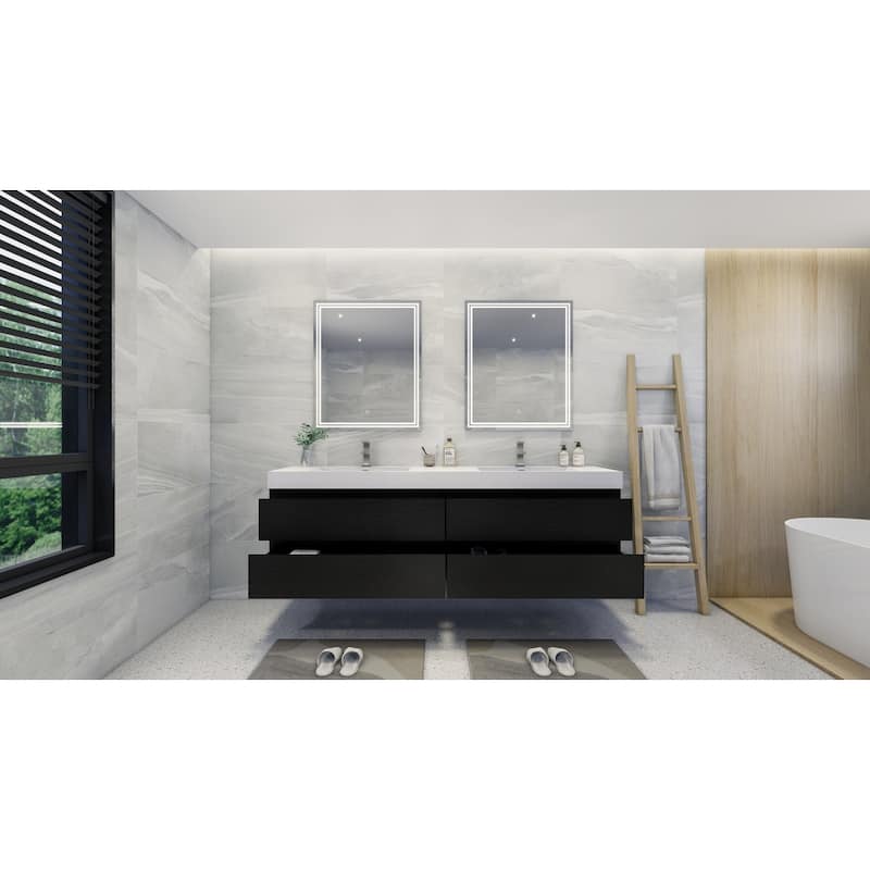 Baillie 84'' Wall-Mounted Vanity with Double Reinforced Acrylic Sink