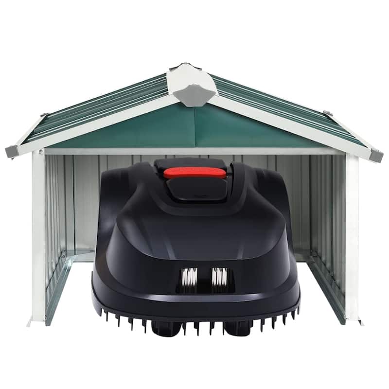 vidaXL Garden Robot Lawnmower Shed Storage House Patio Garage Galvanized Steel