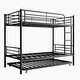 preview thumbnail 9 of 10, Twin Bunk Bed with Trundle Metal Bunkbeds with Ladder and Guardrail