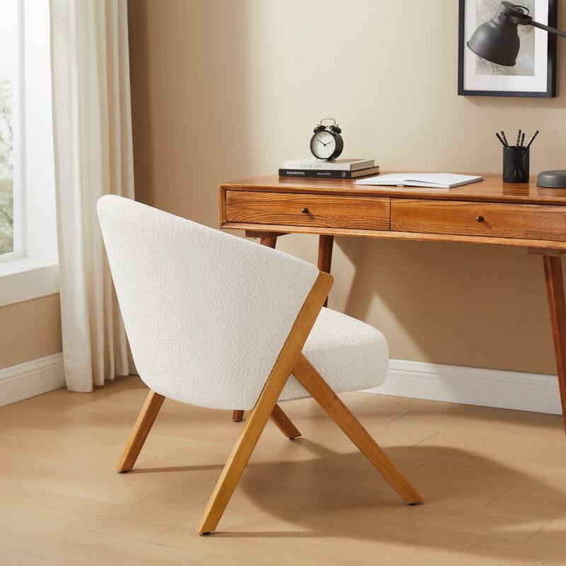 VANOMi 29.33'' Wide Upholstered Armchair, Dining Chair with Solid Rubberwood Legs