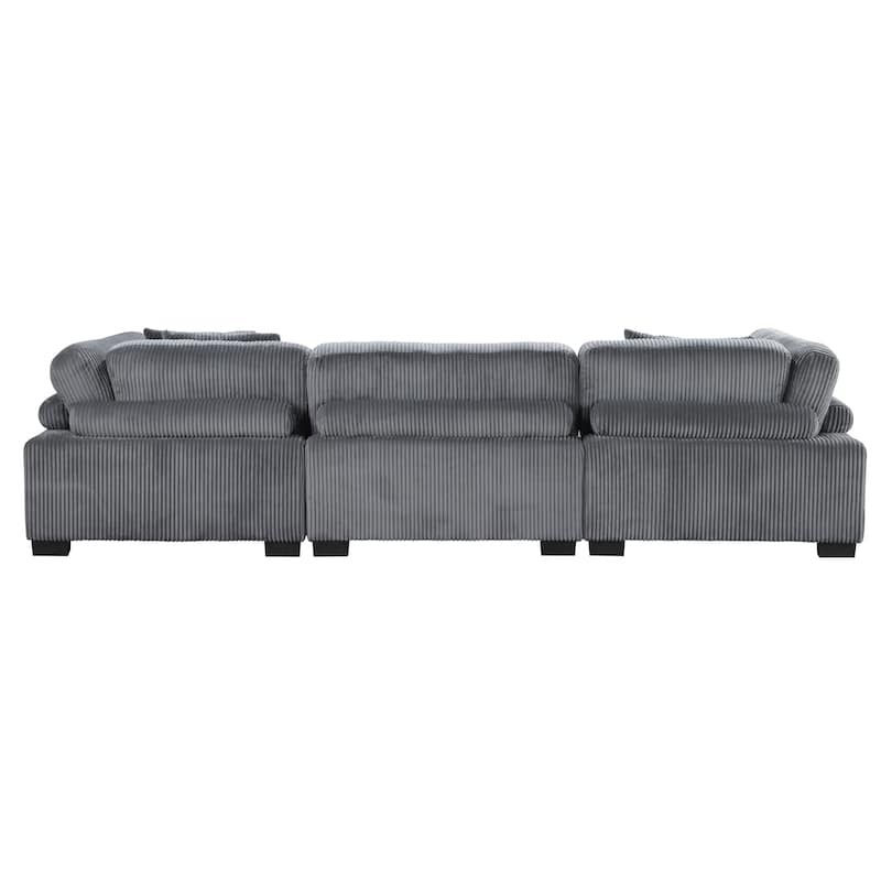 Braidy Corduroy Upholstered Living Room Sofa