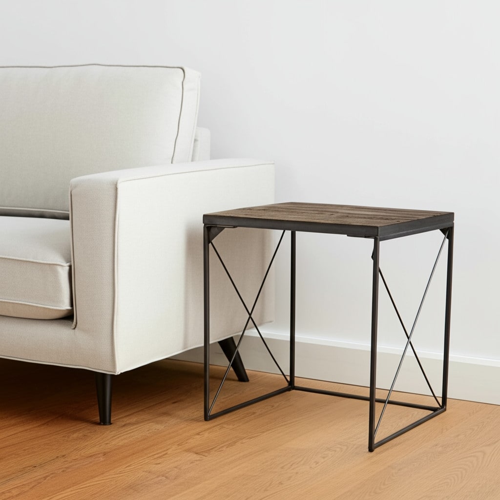 HomeRoots 23" Brown Solid Wood Square End Table - 24.00 in. x 22.50 in. x 24.00 in.