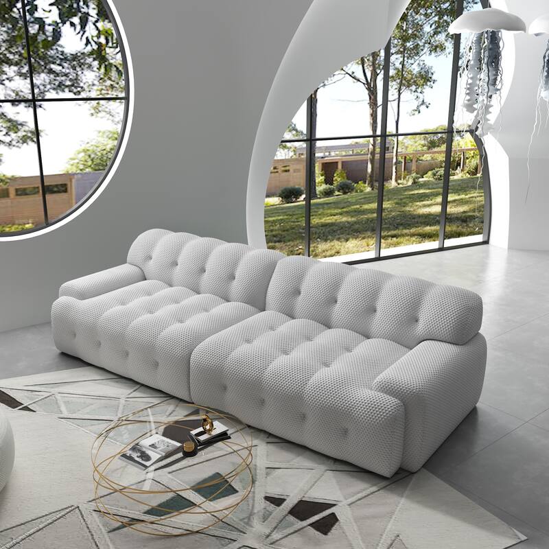 Modern Loveseat Sofa, Luxury 102.4″ Large Size 3 Seater Couch, Comfy Sectional Cloud Sofa Couches for Living Room, Bedroom