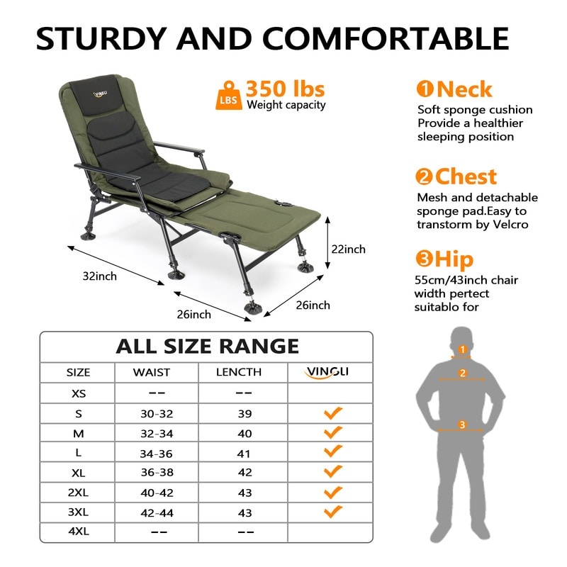 Vingli folding fishing chair plus foot rest online