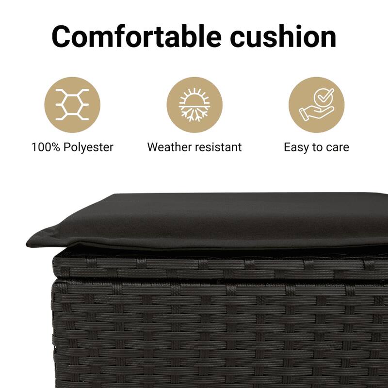 vidaXL Garden Sofa Set Black - 21.7 x 21.7 x 14.6