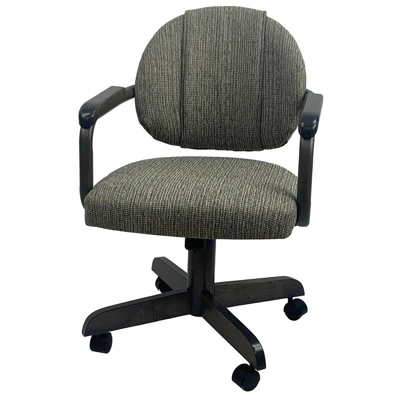 Swivel Tilt Kitchen Caster Chair with Wheels M-79 - 18 inch Seat - Smoke 10 - Grey