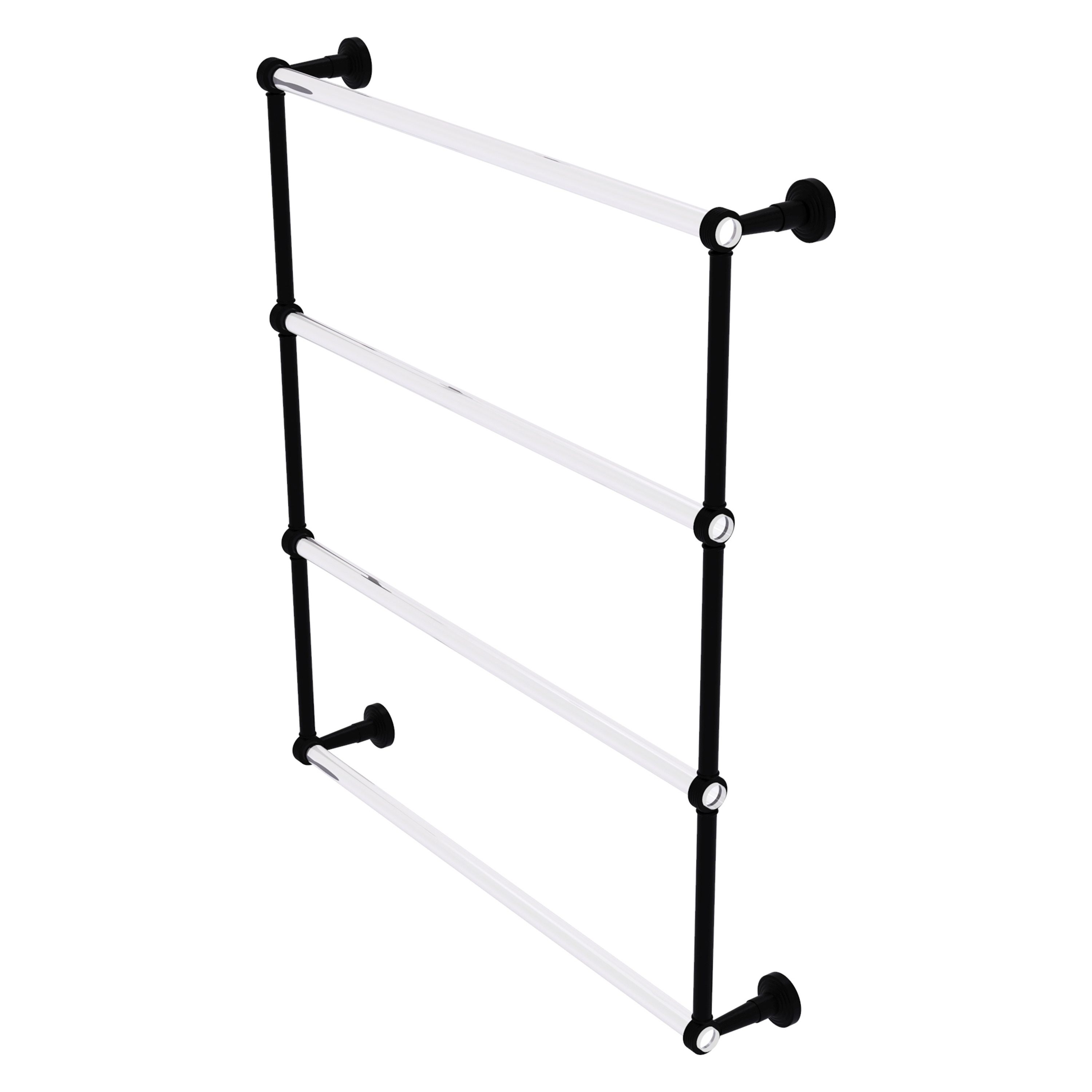 Allied Brass Pacific Beach Collection 4 Tier 24 Inch Ladder Towel Bar with Grooved Accents