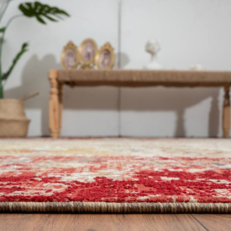 Theory Distressed Multi-Colored Abstract Area Rug