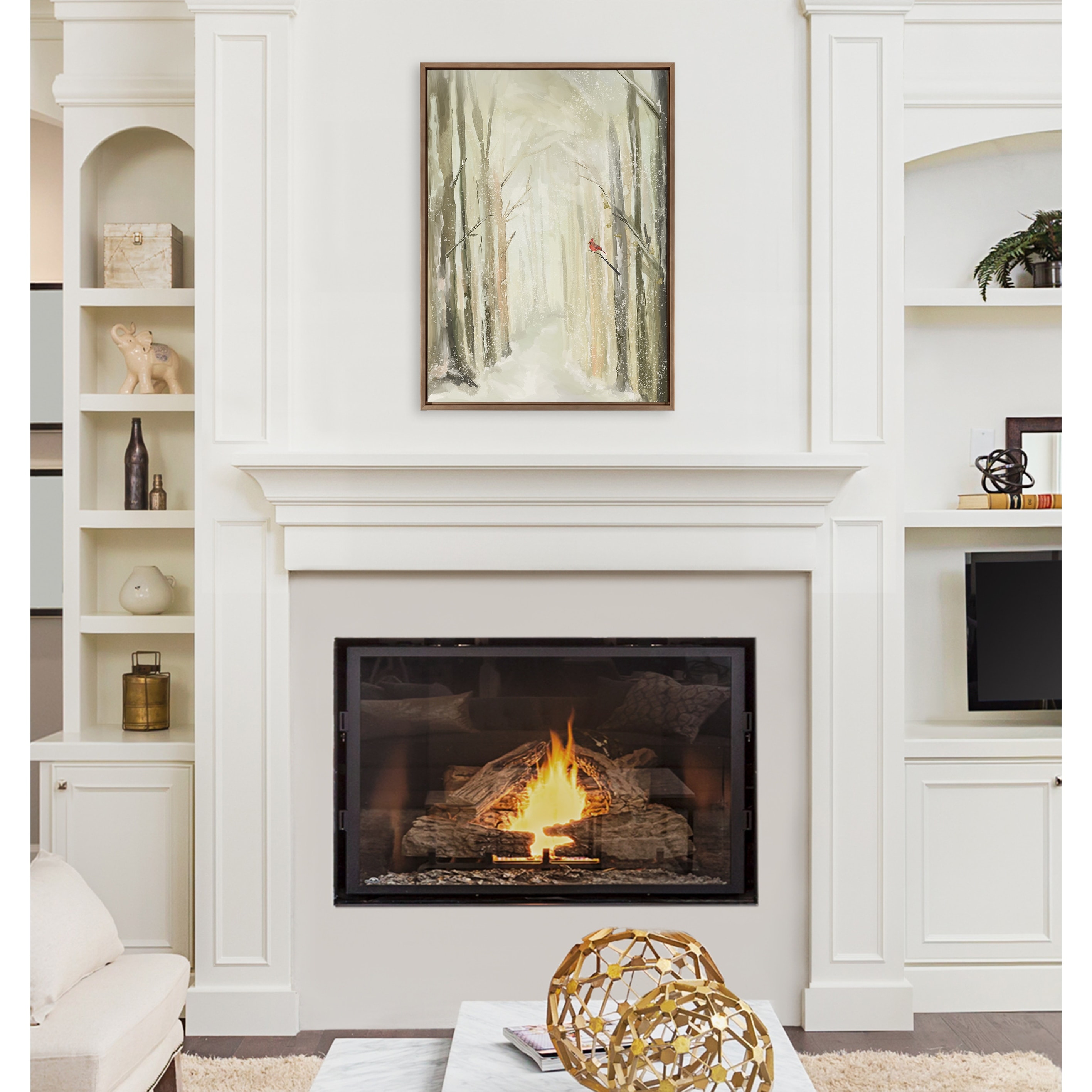 Kate and Laurel Sylvie Winter Landscape 2 Framed Canvas by Annie Quigley
