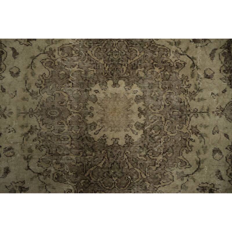 Hand Knotted Oriental 100% Wool Carpet Transitional Floral Beige & Ivories Anatolian Area Rug - 9' 0'' X 5' 3''