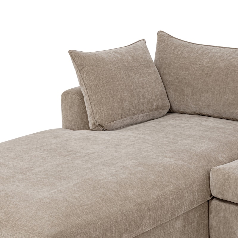 Poly & Bark Milo Sectional with Storage in Taupe Brown
