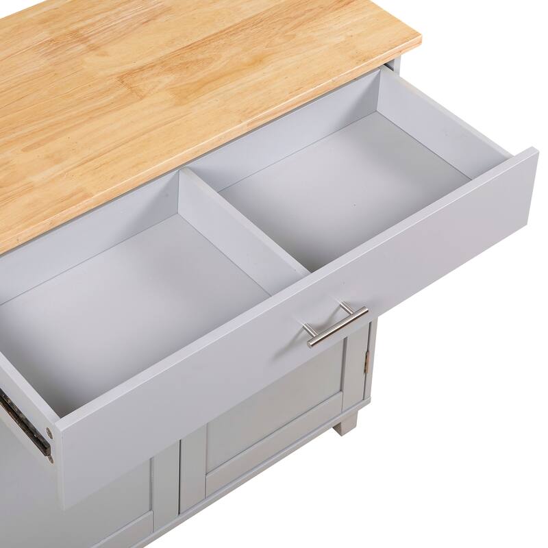 Kitchen Island Cart on Wheels, Rolling Island Kitchen Carts, Kitchen Island with Drop Leaf Wood Top, Drawer & Storage Rack