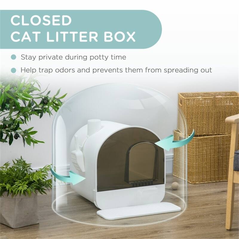 Fully Enclosed Cat Litter Box - 17" L x 17.25" W x 18.5" H