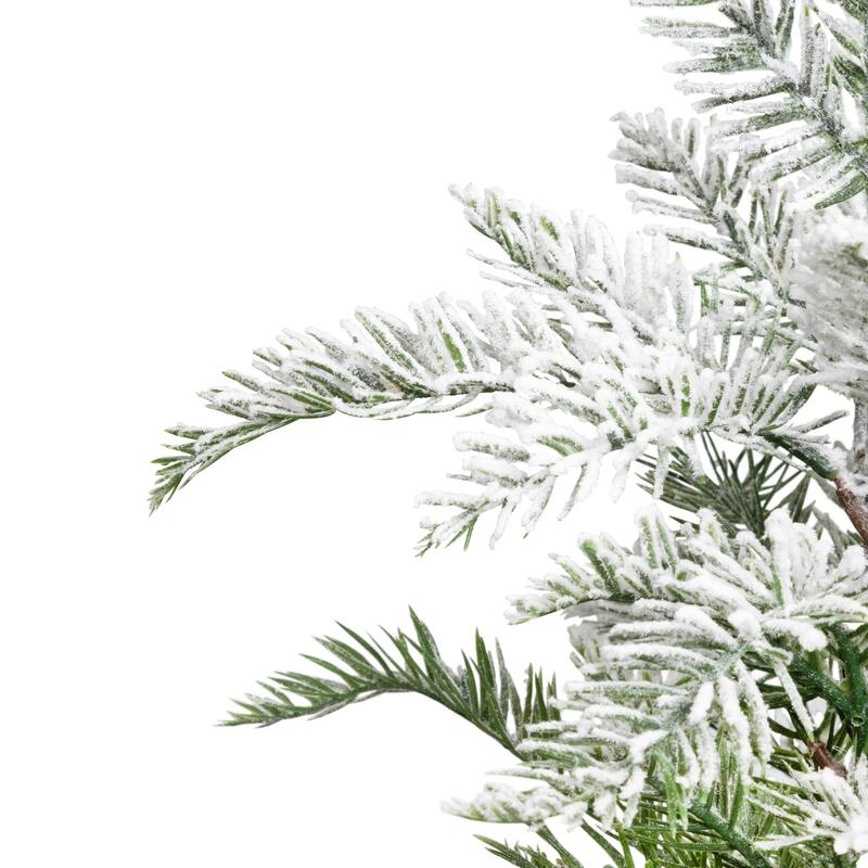 Heavily Flocked Pine in Burlap Base Christmas Tree - 17.75" - Unlit - 1.5 Foot