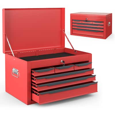 Gymax 24'' Tool Chest Case Steel Tool Box w/ 6 Drawers Top Storage