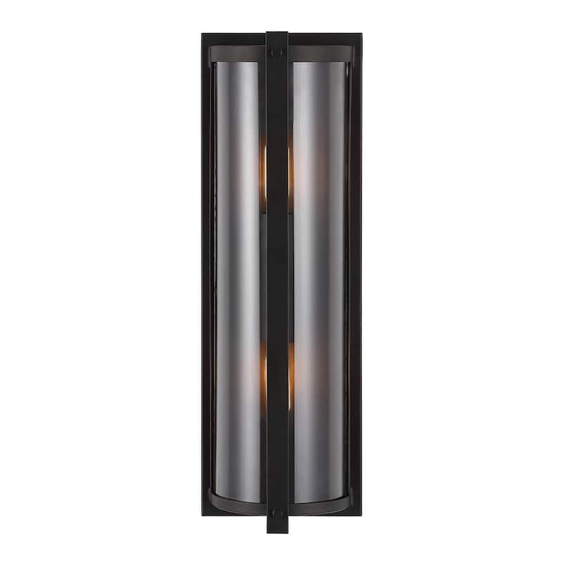 SAFAVIEH Lighting Bhavani Senla Led Wall Sconce (Set of 2) - 6" W x 4.75" L x 18" H - Oil Rubbed Bronze/Clear - 6Wx5Dx18H