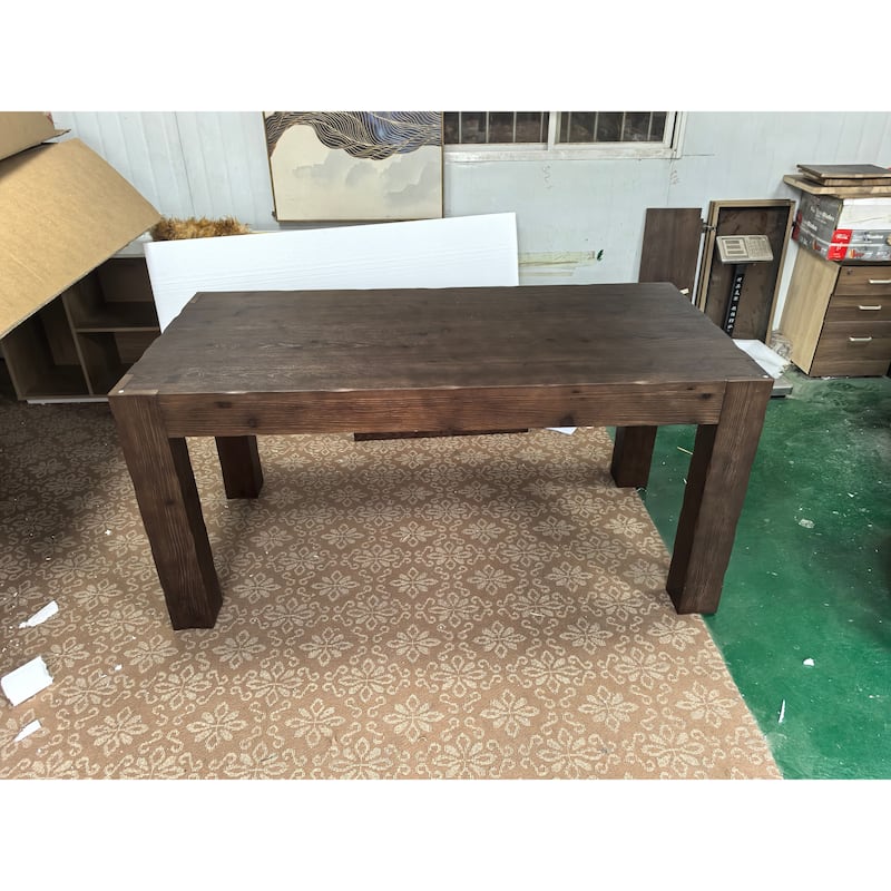 63-Inch Solid Wood Dining Table for 4-6 - 31.5" D x 63" W x 29.92" H
