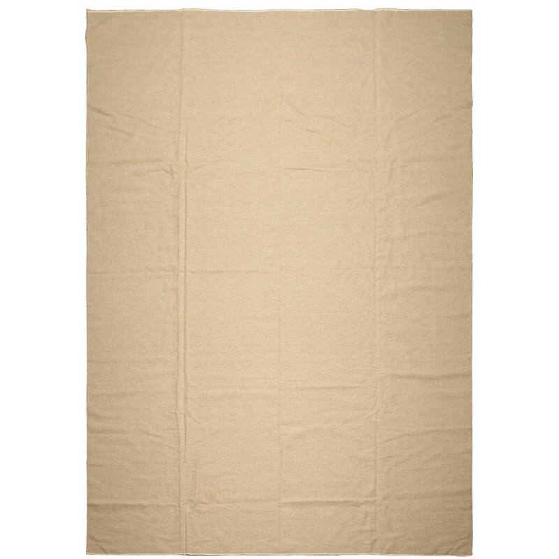 9'2''x12'6'' Handwoven Flatweave Wool Beige Superfine Modern Solid Kilim Rug - 9' 2'' x 12' 6'' - 9' 2'' x 12' 6''