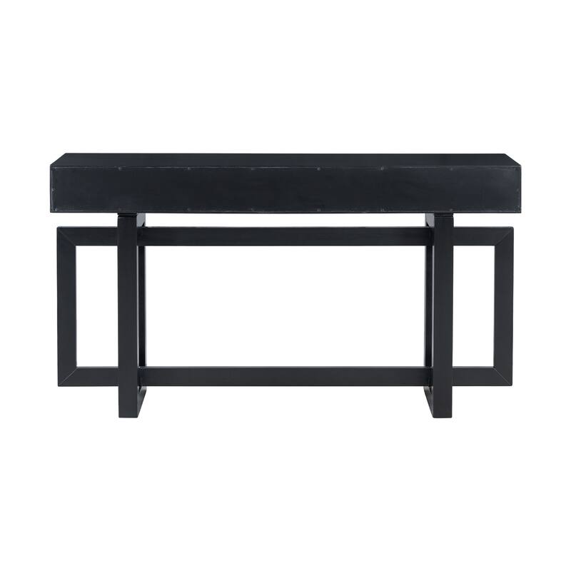 57" Modern Console Table with Three Drawers and Unique Leg Design for Entryway, Hallway, Living Room