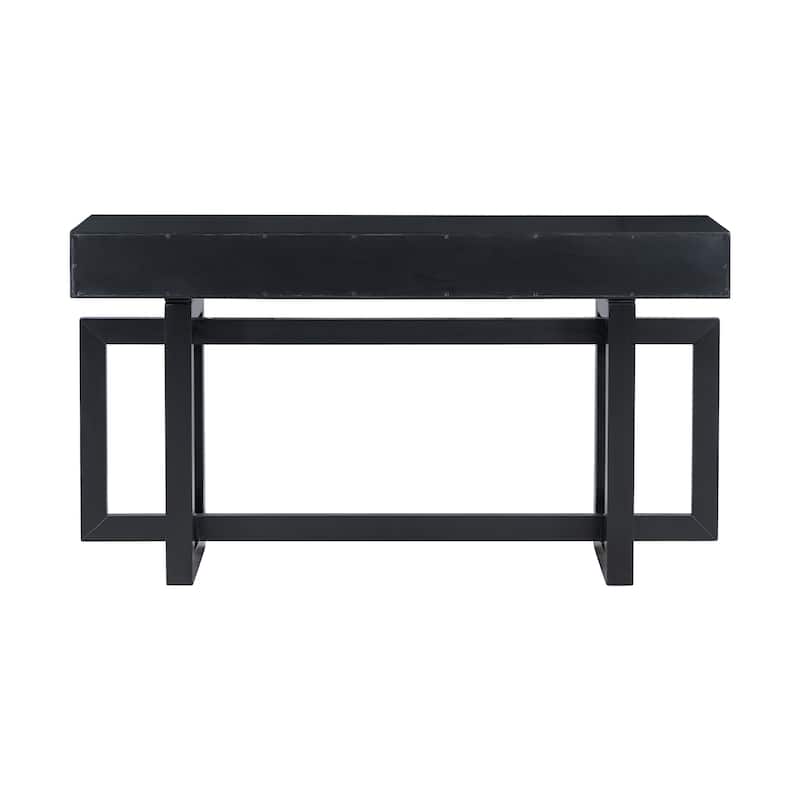 Wooden Console Table Hallway Tables with 3 Drawers and Unique Table Legs, Long Entryway Table with Iron Handle for Hallway