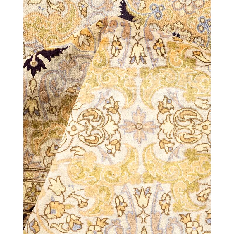 Overton Handknotted Wool Traditional Oriental Ivory Area Rug - 6' x 9'