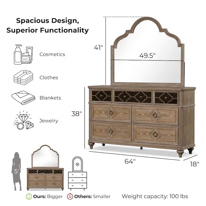 Furniture of America Aveline Modern Rustic Oak 5-Piece Solid Wood Panel Bedroom Set