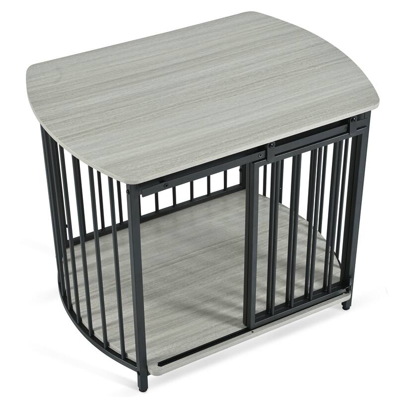 31.5" Furniture Style Dog Crate for Small&Medium Dogs,Wooden Cage Indoor Kennel Furniture,Dog Crate End Table with Double-Doors