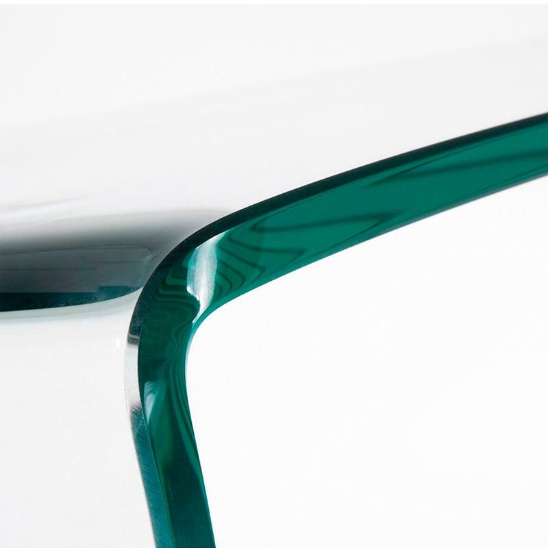 Narrow Modern Transparent Waterfall Glass Small Console